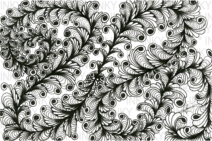 Black and white intricate pattern on a textured background