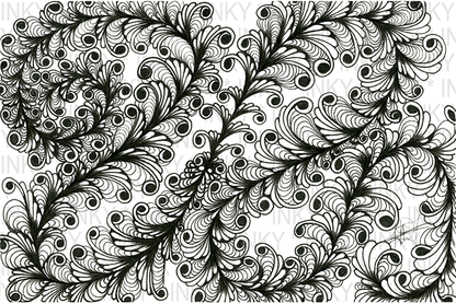 Black and white intricate pattern on a textured background